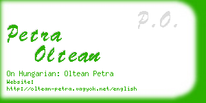 petra oltean business card